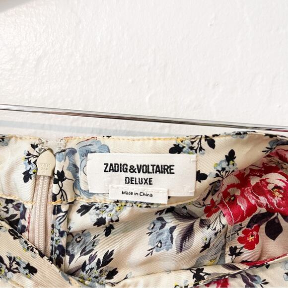 Zadig & Voltaire | Jaliz Floral Silk Fringe Skirt - Picture 7 of 7